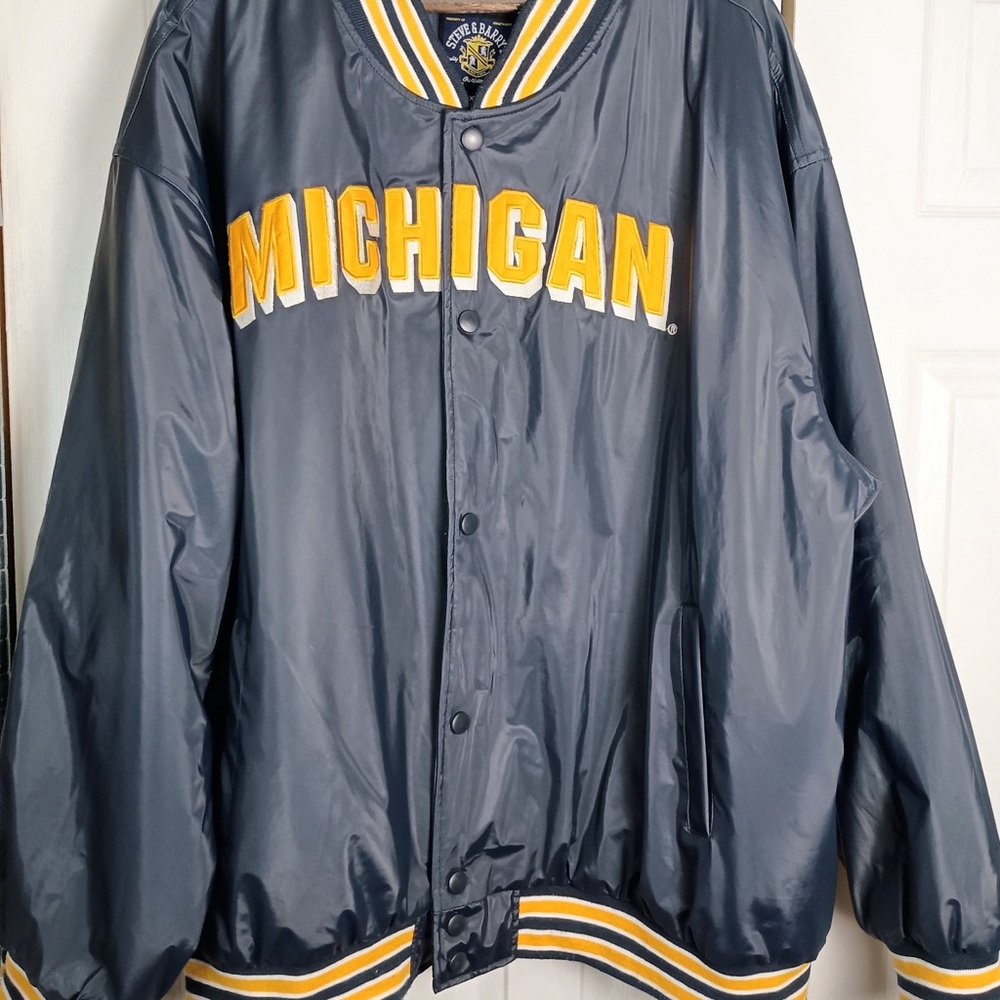 Vintage Michigan University Wolverines Mens Jacket Size XXXL Varsity Snap